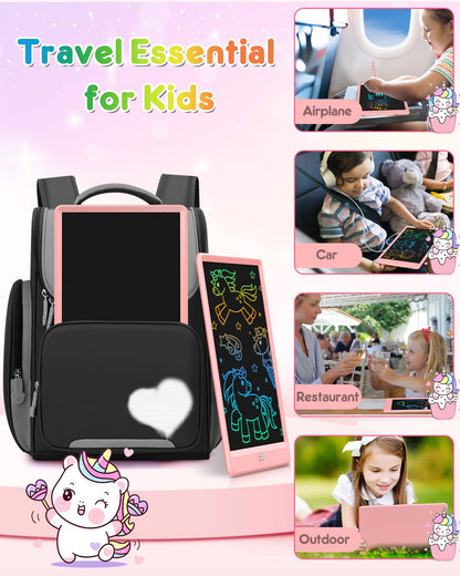 FLUESTON LCD Writing Tablet, 10 Inch Doodle Board Toys Gifts for 3-8 Year Old Girls Boys, Colorful Electronic Board Drawing Pad for Toddler Easter Basket Stuffer for Kids, Educational Travel Toy