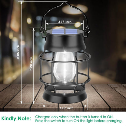 TomCare Solar Lanterns Lights Outdoor Waterproof 4 Pack Metal Hanging Solar Lights Lantern for Outdside Decorative Patio Porch Garden Lawn, Cool White