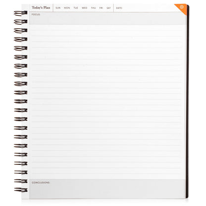 Notsu Undated Daily Planner Notebook | Minimalist Productivity Planner with To Do List, Agenda, Dot Grid, Lined, Notes sections. 160 Pages, Thick Paper 120 gsm, 8.5 x 11 inches, Black