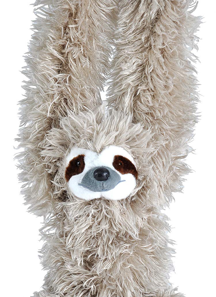 Wild Republic Hanging Three Toed Sloth Plush, Stuffed Animal, Plush Toy, Gifts for Kids, Zoo Animals, 30 inches
