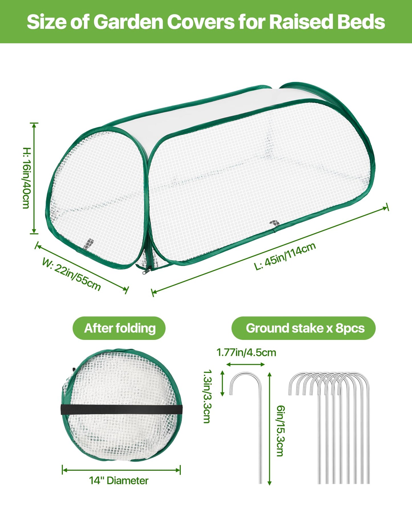 JivaJot Garden Covers for Raised Beds, Plant Greenhouse Cover for Raised Garden Bed, Freeze Protection Humidity Domes for Gardening Germination and Seedling Propagation, Pest Protection