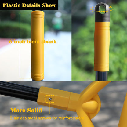 PUTNATRUE Heavy Duty Broom Outdoor and Indoor, 4 Pack Upgraded Commercial Angle Brooms, Perfect Yellow Broom of House, Kitchen, Garage, Courtyard