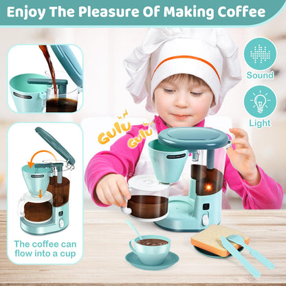 Shemira Play Kitchen Accessories, Play Kitchen Appliances Toy Set with Coffee Maker, Blender, Mixer, Toaster, Kids Kitchen Playset, Toys for 3 4 5 6 7 8 Year Old Girls, Birthday Gifts for Girls