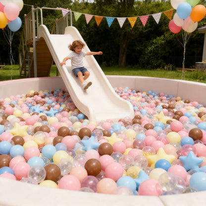 GOGOSO Ball Pits Balls Toddlers 50 100 200 500 Plastics Shape Ball Non-Phthalate Non-BPA Non-Toxic 2.2-Inch Crush Proof Play Balls, Cream Mix,100 Balls