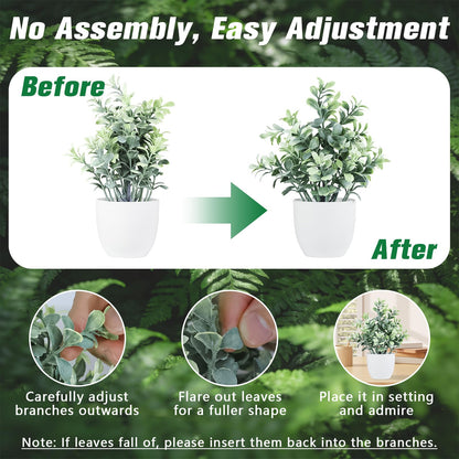 TngsChryxia 6pcs Mini Fake Plants Office Decor for Women, Small Artificial Plants Home Spring Decor Living Room, Indoor Small Plant Potted Faux Greenery for Farmhouse Bathroom Decorations