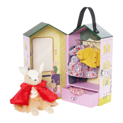 Manhattan Toy Clara's Closet Portable Mini Deer Stuffed Animal Dress-Up 11-Piece Play Set for Kids 3+ Years and Up