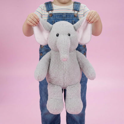 WEIGEDU Elephant Teddy Bear Stuffed Animals Plush Elephant Toys with Pink Ears Nose for Girls Boys Kids Babies Shower Bedtime Gifts, 15.7"