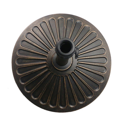 Sunnyglade 18" 30.2-lbs Heavy Duty Round Antiqued Umbrella Base for Patio, Outdoor - Bronze