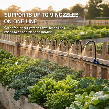 Automatic Garden Irrigation System 200ft, Upgraded Drip & Spray Watering Kit with 36 Adjustable Copper Nozzles for Raised Beds, Outdoor Garden, Lawn, Potted Plants & Greenhouse (200ft)