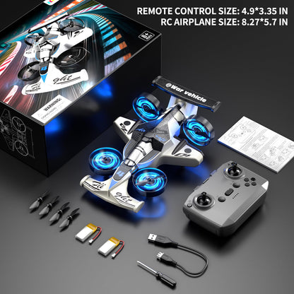 Xelabrion Remote Control Airplane Car Toys for Kids Ages 4-6-8-10-12, 2-in-1 Foam RC Plane Car Jet Mini Drone, Racing Car Stunt Plane Toys for Kids Boys Beginners 4 5 6 7 8 9 Year Indoor Outdoor Play