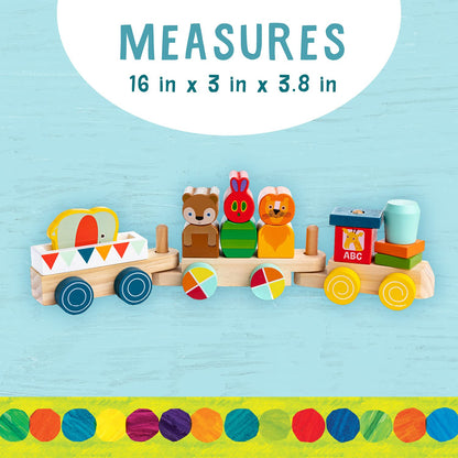 Kids Preferred World of Eric Carle The Very Hungry Caterpillar Wooden Train Set, 12 Pieces