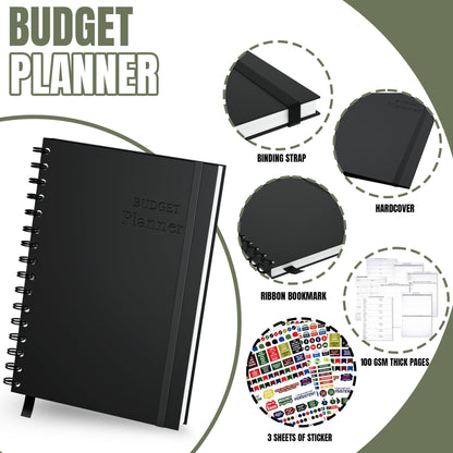 Budget Planner and Monthly Bill Organizer - Financial Planner Budget Book with Sticker Sheets - 12 Month Undated Bill Tracker Notebook with Debt, Saving and Expense Trackers - A5 (Rose Pink)