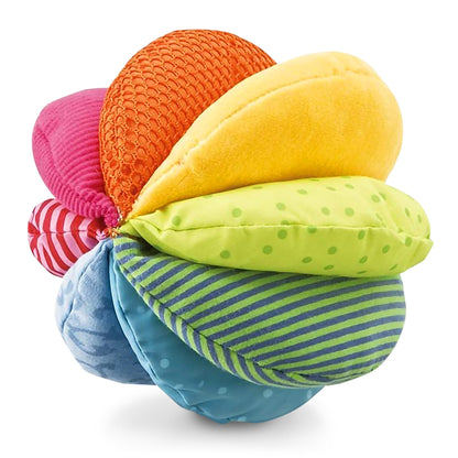 HABA Rainbow Baby Ball - Machine Washable Sensory Toys - Ideal Baby Toy for Teething, Tummy Time Toys for Ages 6 Months & up
