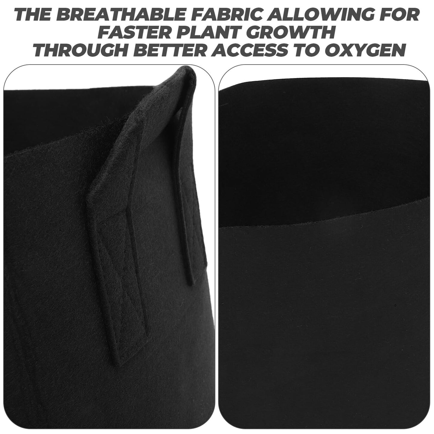 YOSADIER 2pcs 15-Gallon Black Thick Fabric Potato Grow Bags Raised Garden Bed Plant Containers for Outdoor Vegetable and Flower Nursery Gardening
