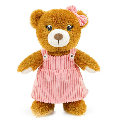 Cute Girl Stuffed Teddy Bear Plush Toy 11 Inch Soft Baby Teddy Stuffed Animal Little Bear Doll, Cuddly Bear Plush for Girls Boys, Kids, Babies, Adults & Baby Shower Birthday Easter Gift (Pink Dress)