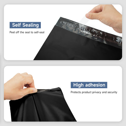 KKBESTPACK 100 Pcs 12x15.5 Poly Mailer Envelopes Shipping Bags Self Adhesive Waterproof Bags (Black), 12 x 15.5