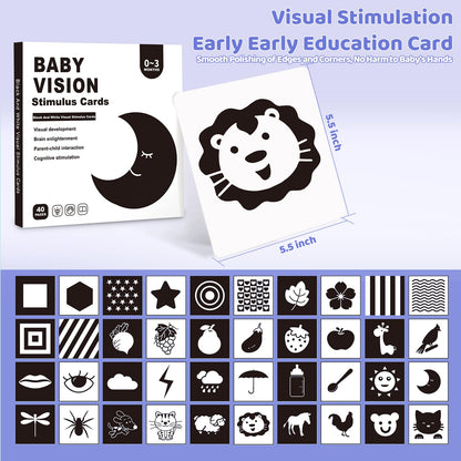 Black and White Sensory Toys for Babies,Montessori Toys for Babies,High Contrast Baby Toys for Toddlers Kids Early Learning Newborn Brain Development Toys Baby Gifts