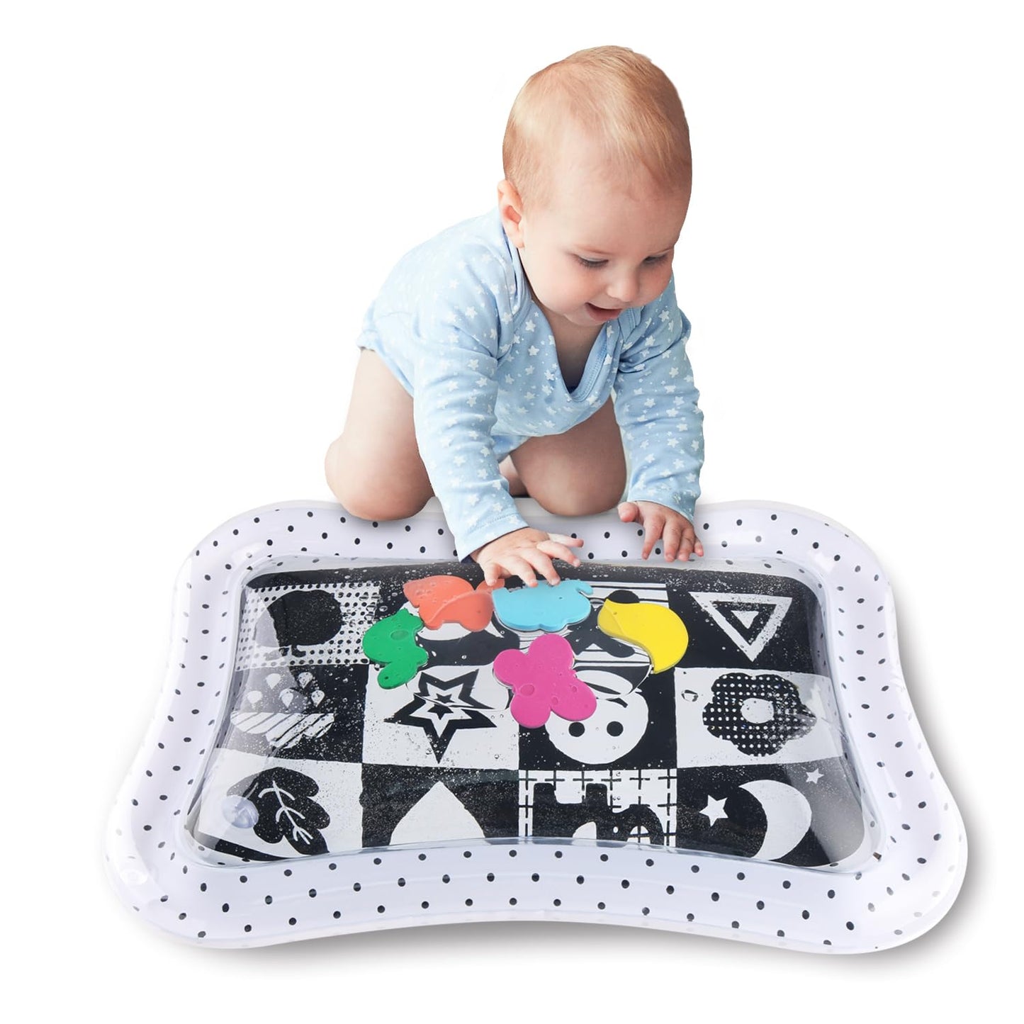 The Peanutshell Tummy Time Water Play Mat for Babies, Girls or Boys - High Contrast Sensory Developmental Toy, Infant Baby Floor Toys Games, Baby Essentials Must Haves - Montessori