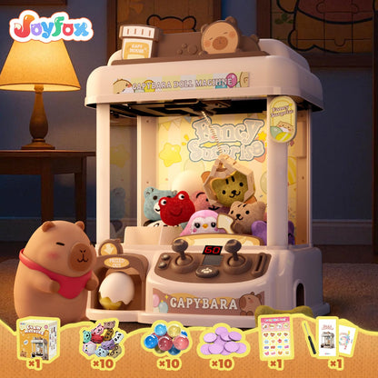 Claw Machine for Kids, Capybara Mini Machine for Age 3+, Toy Claw Machines with Plush and Squishy Prizes for Girls, Candy Grabber Dispenser Toy for Boys, Birthday Gifts for Kids Age 3 4 5 6 7 8