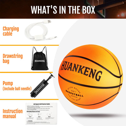HuanKeng Upgrade Rechargeable Glow in The Dark Ball Toys Birthday Gifts for 6 7 8 9 10 11 12 13 14 15 Year Old Boys, Sports and Outdoors Light Up Ball Games for Teen, Kids Boys Toy Stuff Ages 6-15