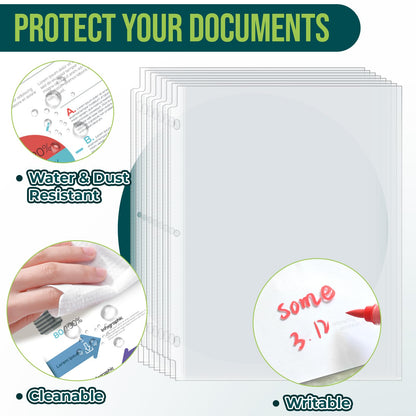 UPZDER Sheet Protectors 8.5 x11 Inch Clear Page Protectors for 3 Ring Binder,100 Pack Plastic Sleeves for Paper,Documents and Photos,Top Loading Binder Sleeves Paper Protector Letter Size