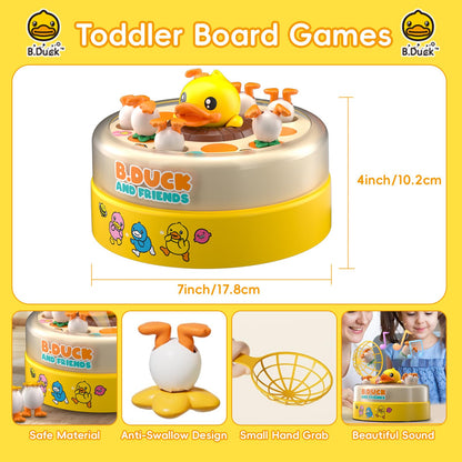 BDUCK+ Board Games for Toddlers, Kids Toys Jumping Ducks Game for Kids 4-8, 2 Players Family Board Game Interactive Educational Toy for Boys Girls, Birthday Gifts for Age 3 & Up