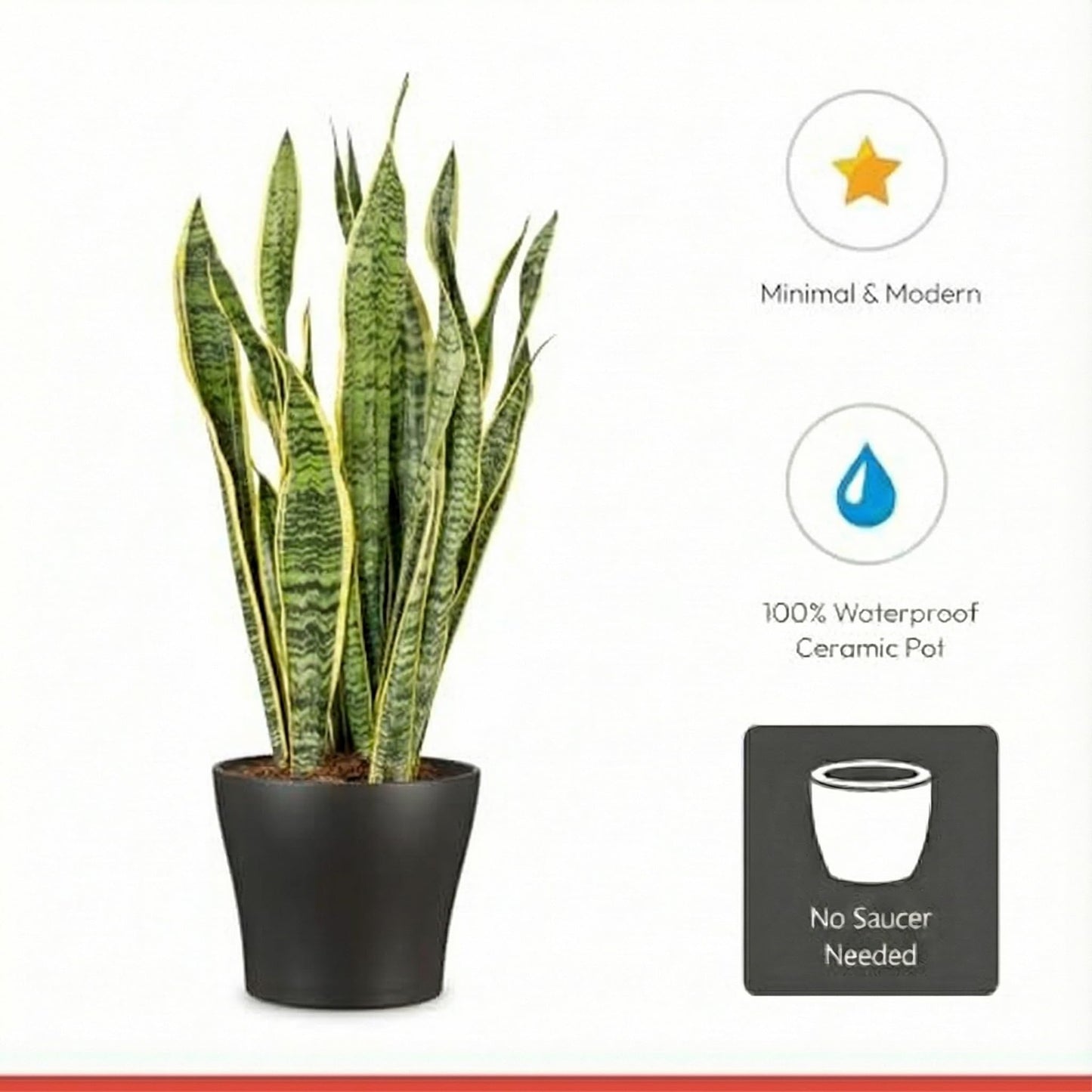 Scheurich Set of 3 Classic Anthrazit Ceramic Plant Pots – 6" Decorative Pots for Indoor Plants - Waterproof&UV-Resistant Planters - Durable, Break-Resistant Design - Made in Germany - 0.4 gal