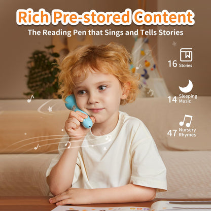alilo Talking Pen Books Sets for Toddlers 3-6, Kids Learning Electronic Toys, with 3 Interactive Audio Sound Books, 100 Talking Flash Cards, Early Educational Gifts for Boys Girls (16GB Storage)