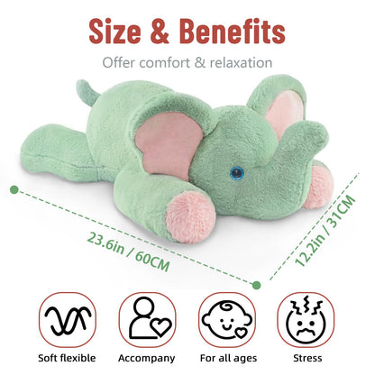 Niuniu Daddy 20" | 3.3 Pound Elephant Weighted Stuffed Animals, Large Pillowfort Plush Animal Toys for Kids Adults, Large Body Pillow for Gifts Presents Birthday Christmas Holiday