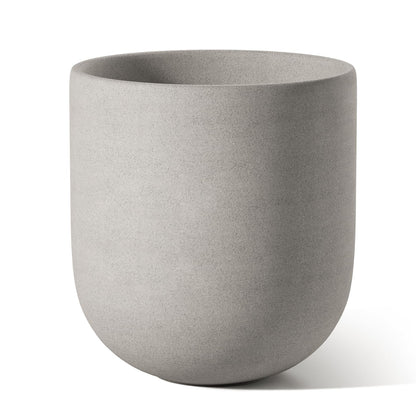LE TAUCI 6 Inch Plant Pot, Ceramic Planter for Herbs & Small Houseplants, Tabletop Indoor Pot for Shelf, Desk and Windowsill, Small Planter with Drainage Hole & Rubber Plug, Neutral Gray