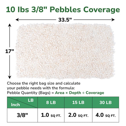 GreatBuddy 10-lb Decorative Rocks for Indoor Plants, 3/8" White Pebbles, Small Rocks for Potted Plants, Succulent, Vases, Aquariums, Fish Tanks, Garden Landscaping, Natural Polished