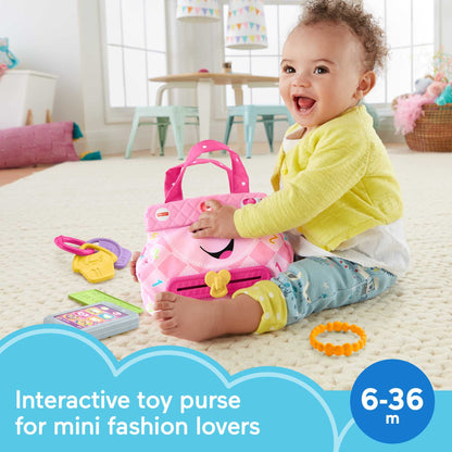 Fisher-Price Baby & Toddler Toy Laugh & Learn My Smart Purse with Lights, Learning Songs & 5 Accessories for Infants Ages 6+ Months (Amazon Exclusive)