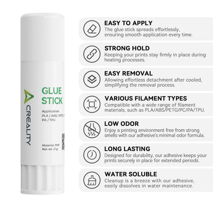 Creality 3D Printer Glue Sticks for Hot Bed Warping Reducing 3D Printer Bed Adhesive PVP Solid 3D Print Glue Stick 3D Gloop for PLA/ABS/PETG/PC/PA/TPU(Pack of 4)