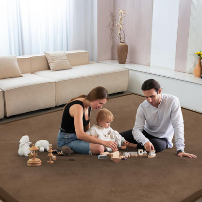 ILPEOD Baby Play Mat for Floor Nursery Rug Muscle Mat Area Rug Playroom Rug 79"x79" Playpen Mat Memory Foam 1.3" Thick Crawling Mat for Babies,Toddlers, Infants, Kids,Chestnut