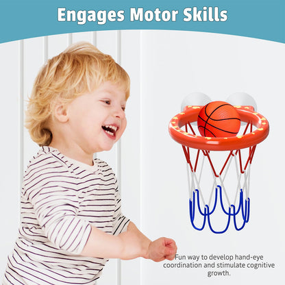 MARPPY Bath Toys – Bathtub Basketball Hoop for Toddlers and Kids, Mold-Free Shower Toy with 4 No-Hole Balls, Fun Bathtub Toys for Boys and Girls