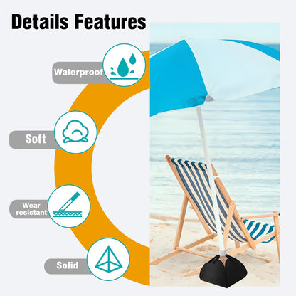 Dddzerong Parasol Base Counterweight - Parasol Fillable Counterweight Sandbag - Heavy Duty Beach Parasol Stand Sand Anchor for Outdoor Patio Garden Beach (2 set)