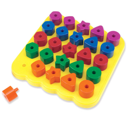 Learning Resources Stacking Shapes Pegboard, Toddler Activity,Fine Motor Toy, Gifts for Boys and Girls, 27 Piece Set, Ages 2+