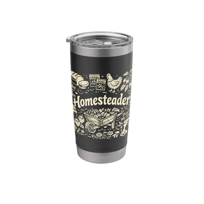 Homesteader Retro Farm Wheelbarrow & Garden Icons Stainless Steel Insulated Tumbler