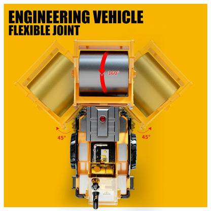 Pupu Pig Kids Metal Construction Toys - Steam Roller, Upgraded Construction Vehicle with Lights and Sounds, Die-Cast Model Toy Car, Road Roller Toy for Boys Girls Toddlers Kids Gift, Ages 3+, Yellow