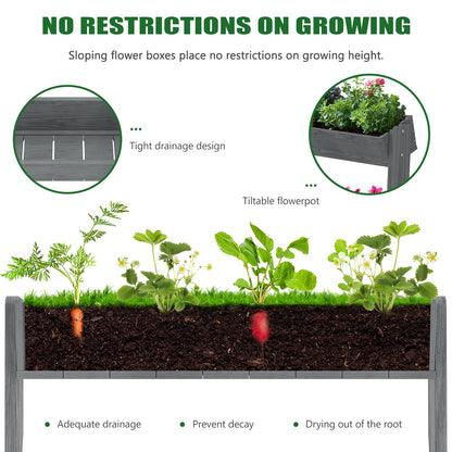 UrGROWA Wooden Vertical Raised Garden Bed, 4 Tier Garden Planters Raised Beds Freestanding Plant Stand Flower Rack Wooden Planter Box for Plants Herbs Flowers Vegetables Outdoor Indoor Gardening