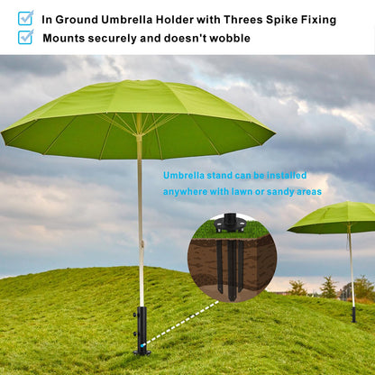 Wdwlbsm Patio Umbrella Base Stands Multifunctional Outdoor Umbrella Holder, In Ground Umbrella Base with Ground Spike Fixing,Deck Umbrella Mount for Lawns,Granite,Concrete,Deck,Many Ways Installation