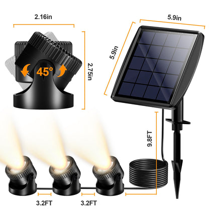 POPOSOAP 3-in-1 Solar Pond Lights, Warm White Underwater Pond Lights, IP68 Waterproof LED Fountain Lights for for Pond, Fountain, Pool Waterfall Decoration Garden Patio (3 Lights)-P63H