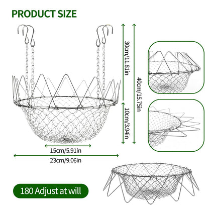 2Pcs Adjustable Planter Insert for Pots Any Height,12-18" Plant Risers for Inside Pots,Heavy Duty Rustproof Stainless Steel Plant Pot With Chains, Chain Pot Fillers for Tall Planters to Reduce Soil