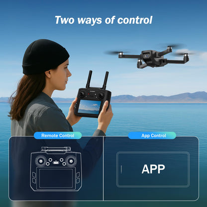 K600GPS Drone with Camera for Adults, 4.5 inch LCD RC Screen, 32G SD Card, GPS Drone Auto Return, Gesture Flight, Brushless Motor, Optical Flow,3 Speeds for Adults/Beginners, Under 249g