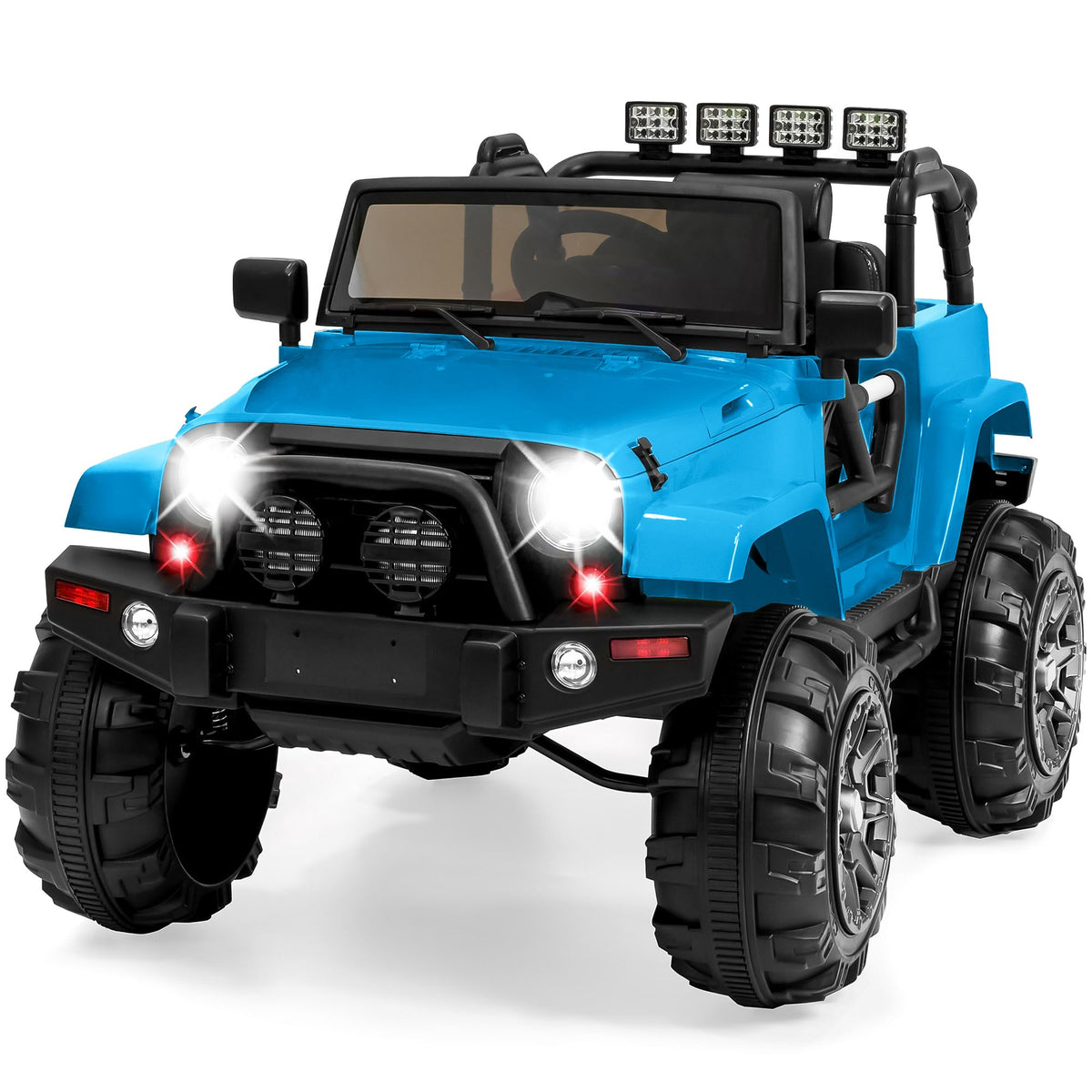 Best Choice Products Jumbo 12V Kids Electric Vehicle Toy Ride On Car with Parent Remote Control for Toddlers, Seat Harness, 65 lb Weight Capacity, Spring Suspension, 3.7 MPH Max Speed - Light Blue