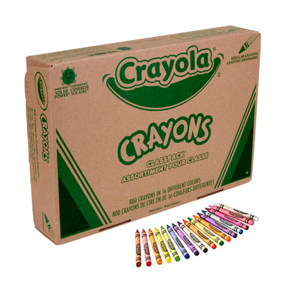 Crayola Bulk Crayon Classpack - 800ct (16 Colors), Bulk Teacher Supplies & Classroom Essentials for School, Arts & Crafts Crayons for Kids, Ages 3, 4, 5