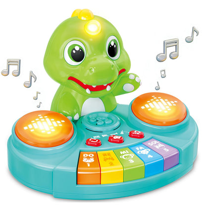 DPDos Dinosaur Baby Piano Toy with Animal Sounds, Light Up Educational Keyboard, Interactive Musical Toys for Babies 6-12 Months and Toddlers