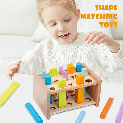 Montessori Shape Matching Toys - Wooden Shape Sorting Toys for 1-3 Years Old Children - Educational Toy for Preschoolers