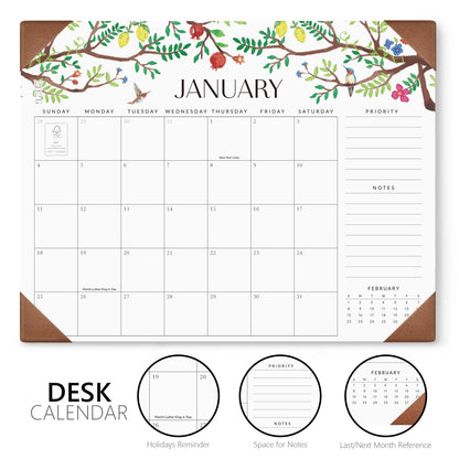 Jotsome Large Desk Calendar 2026-2027 with Desktop Pad, 18 Months Desk Pad Calendar from Now to June 2027 21''x16.5'', Desk Blotter Calendar for Home Office and School, Easy Planning