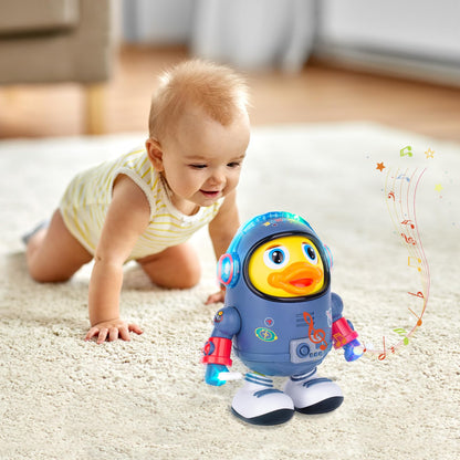 ZHMY Baby Toys, Electric Space Duck, Electric Music Toy,Electric Toys with Lights and Sounds, Moving Walking Dancing Toys for Toddler (Space Duck)